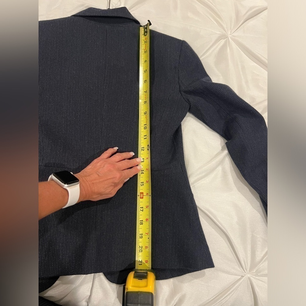 Theory Black Blue Tailored Blazer Jacket Women's Size 00 - Picture 13 of 16